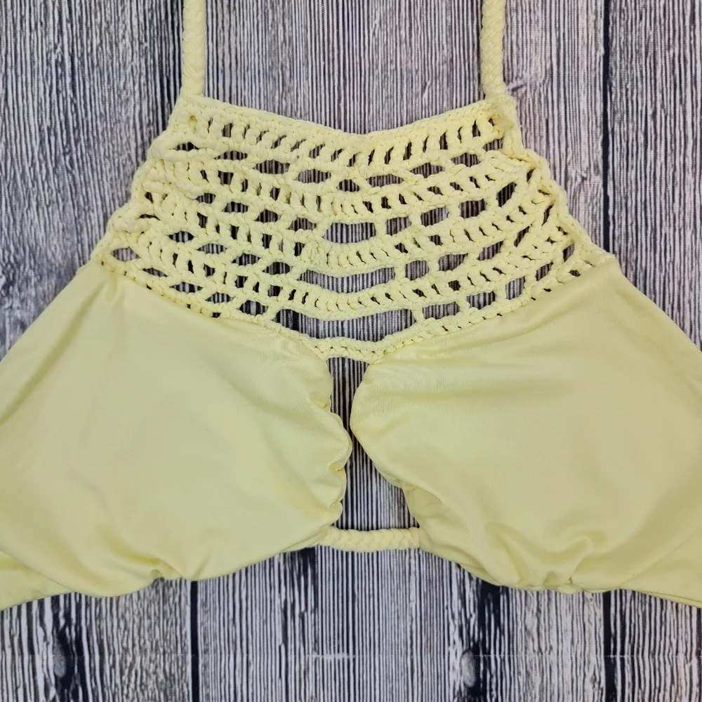 Frankie's Bikinis Yellow Mimi Bikini Top
